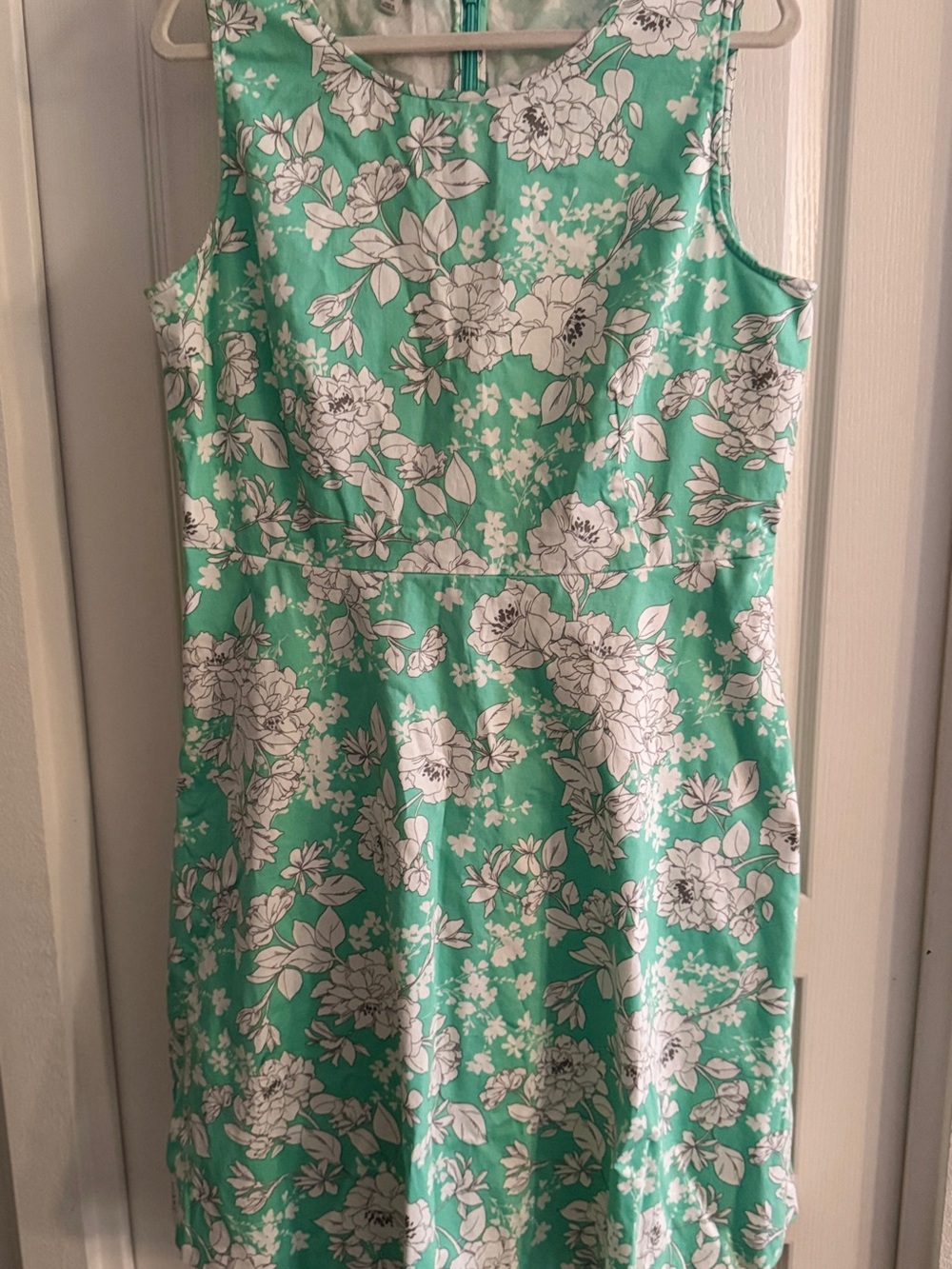 NWOT Talbots Sz 16 Mint Green Dress with White Flowers